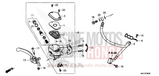 FRONT BRAKE MASTER CYLINDER GL1800J de 2018
